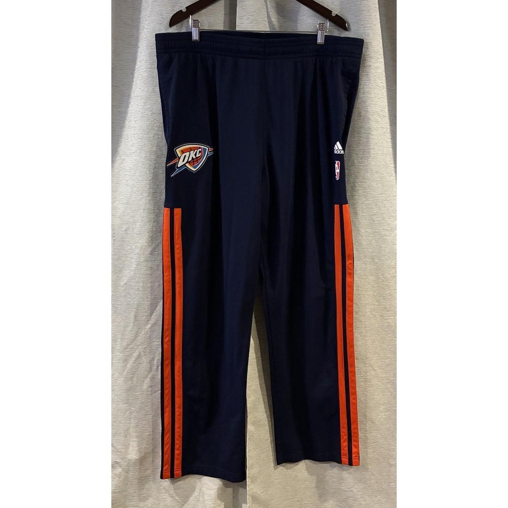 Adidas NBA OKC Oklahoma City Thunder On-Court Warm Up Pants Mens 2XL Navy